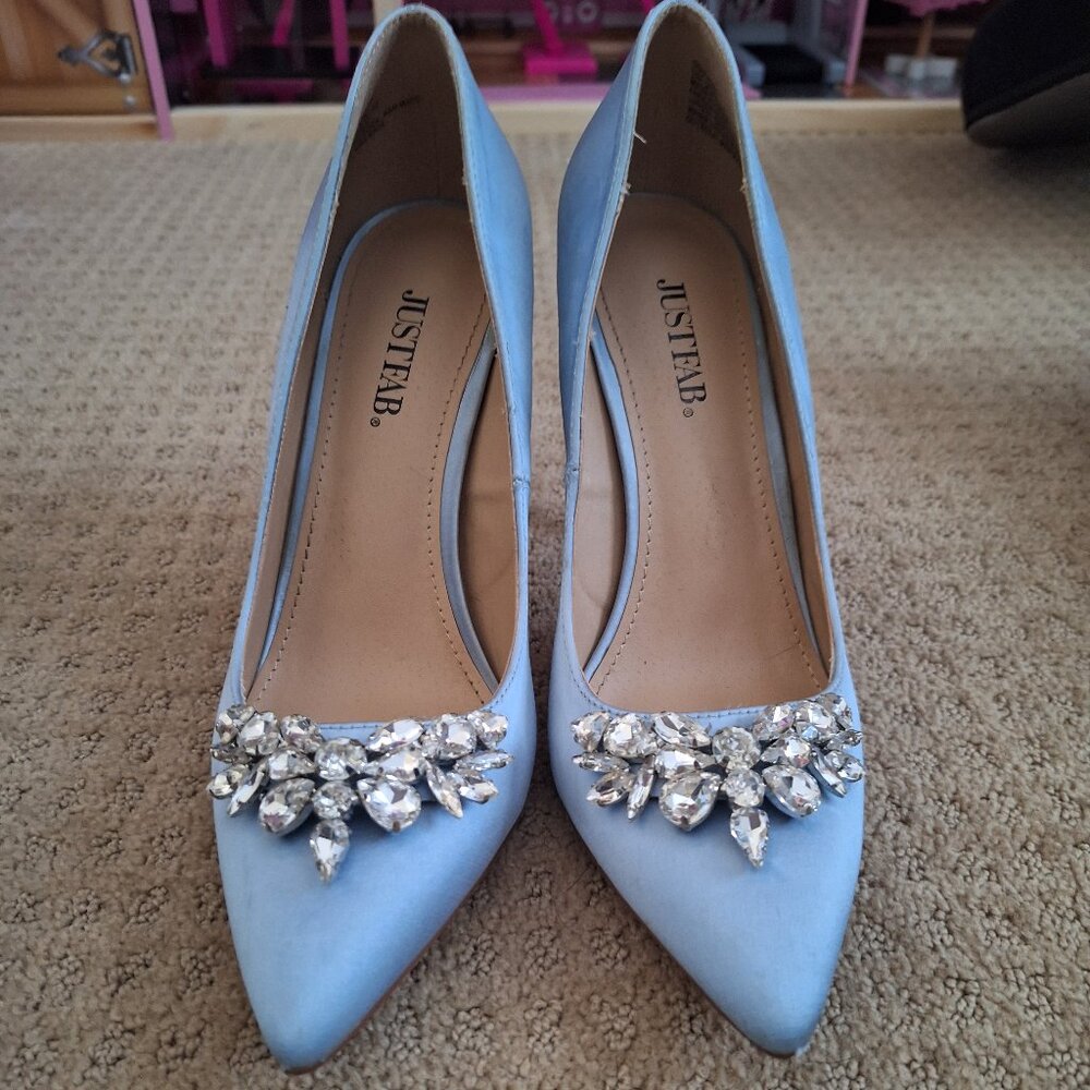 Blur jeweled heels